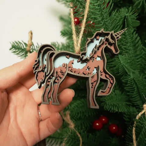 HOT SALE🔥-Unicorn 3D Wooden Ornament